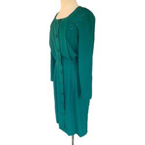 Special Effects RARE NWT Vintage 90's Green Button up Midi Dress Size 12